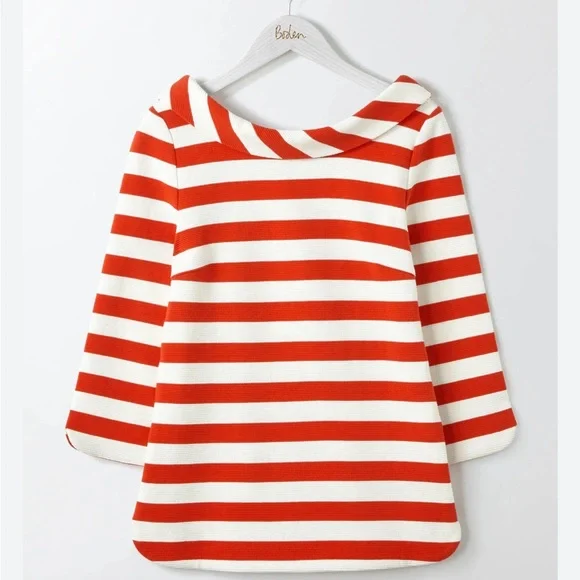 Boden Striped Sarah Ponte Top Ottoman Fabric - Size 8 - Picture 2 of 11